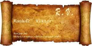 Raskó Viktor névjegykártya